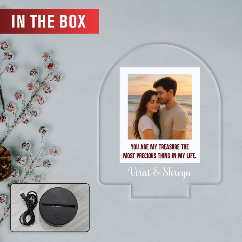 Personalized Couple LED Photo Lamp with Warm White Light Anniversary Gift for Couples, Husband, Wife, Wedding, Birthday, Valentine's Day Memorable Gift